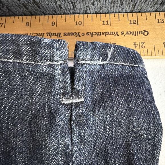 Chico’s Large 14 Blue Women’s Denim Jeans Rhinestones platinum 80's sandra crop - Picture 11 of 13